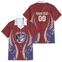 Southland 2026 Rugby Custom Family Matching Off Shoulder Maxi Dress and Hawaiian Shirt NZ Maori Silver Fern LT14 Dad's Shirt - Short Sleeve Maroon - Polynesian Pride
