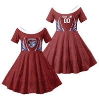 Southland 2026 Rugby Custom Family Matching Off Shoulder Maxi Dress and Hawaiian Shirt NZ Maori Silver Fern LT14 Daughter's Dress Maroon - Polynesian Pride