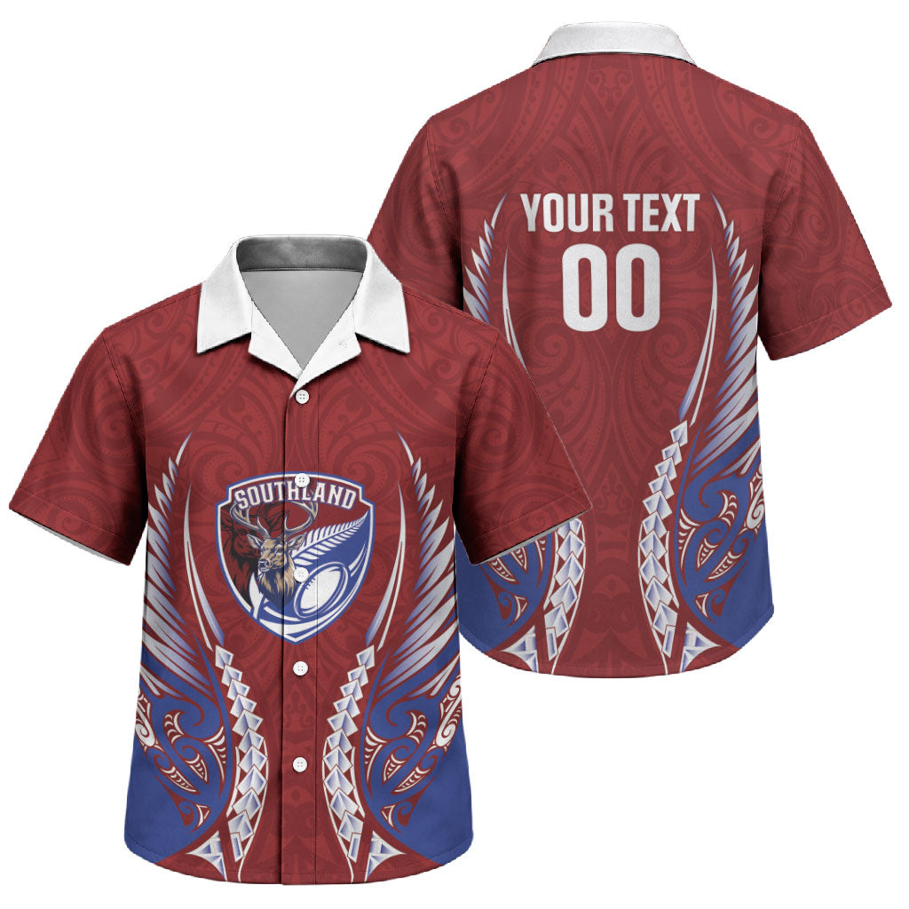 Southland 2026 Rugby Custom Family Matching Off Shoulder Maxi Dress and Hawaiian Shirt NZ Maori Silver Fern LT14 Son's Shirt Maroon - Polynesian Pride