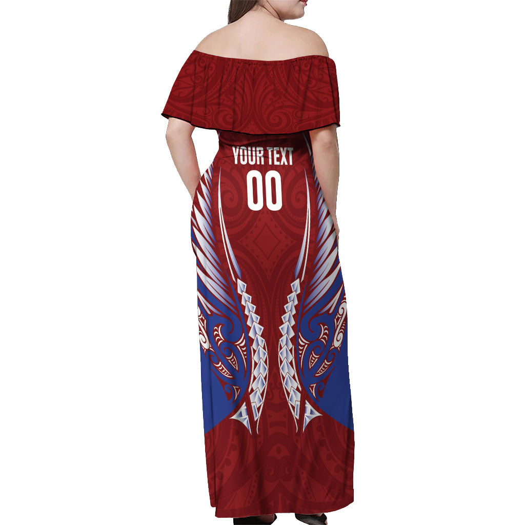 Southland 2026 Rugby Custom Off Shoulder Maxi Dress NZ Maori Silver Fern
