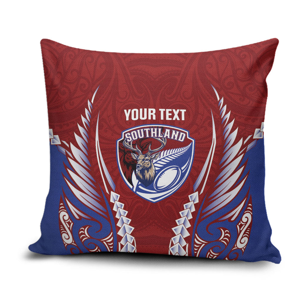 Southland 2026 Rugby Custom Pillow Cover NZ Maori Silver Fern LT14 Maroon - Polynesian Pride