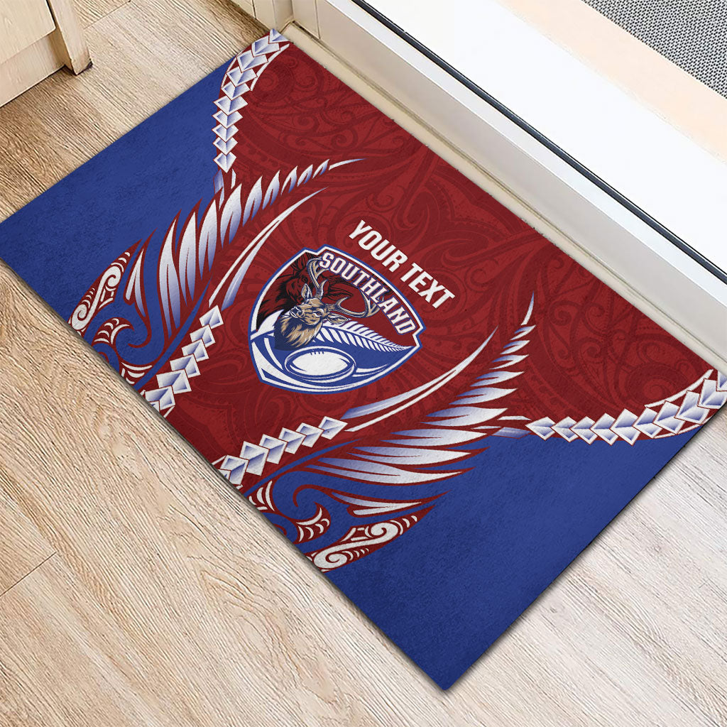 Southland 2026 Rugby Custom Rubber Doormat NZ Maori Silver Fern LT14 - Polynesian Pride