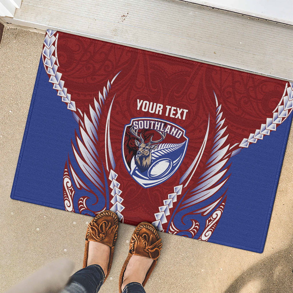 Southland 2026 Rugby Custom Rubber Doormat NZ Maori Silver Fern LT14 - Polynesian Pride