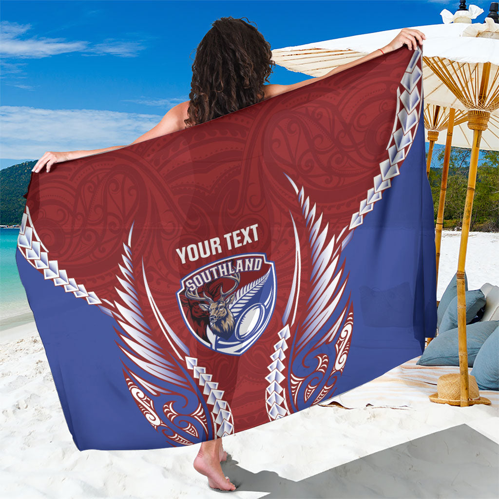Southland 2026 Rugby Custom Sarong NZ Maori Silver Fern LT14 One Size 44 x 66 inches Maroon - Polynesian Pride