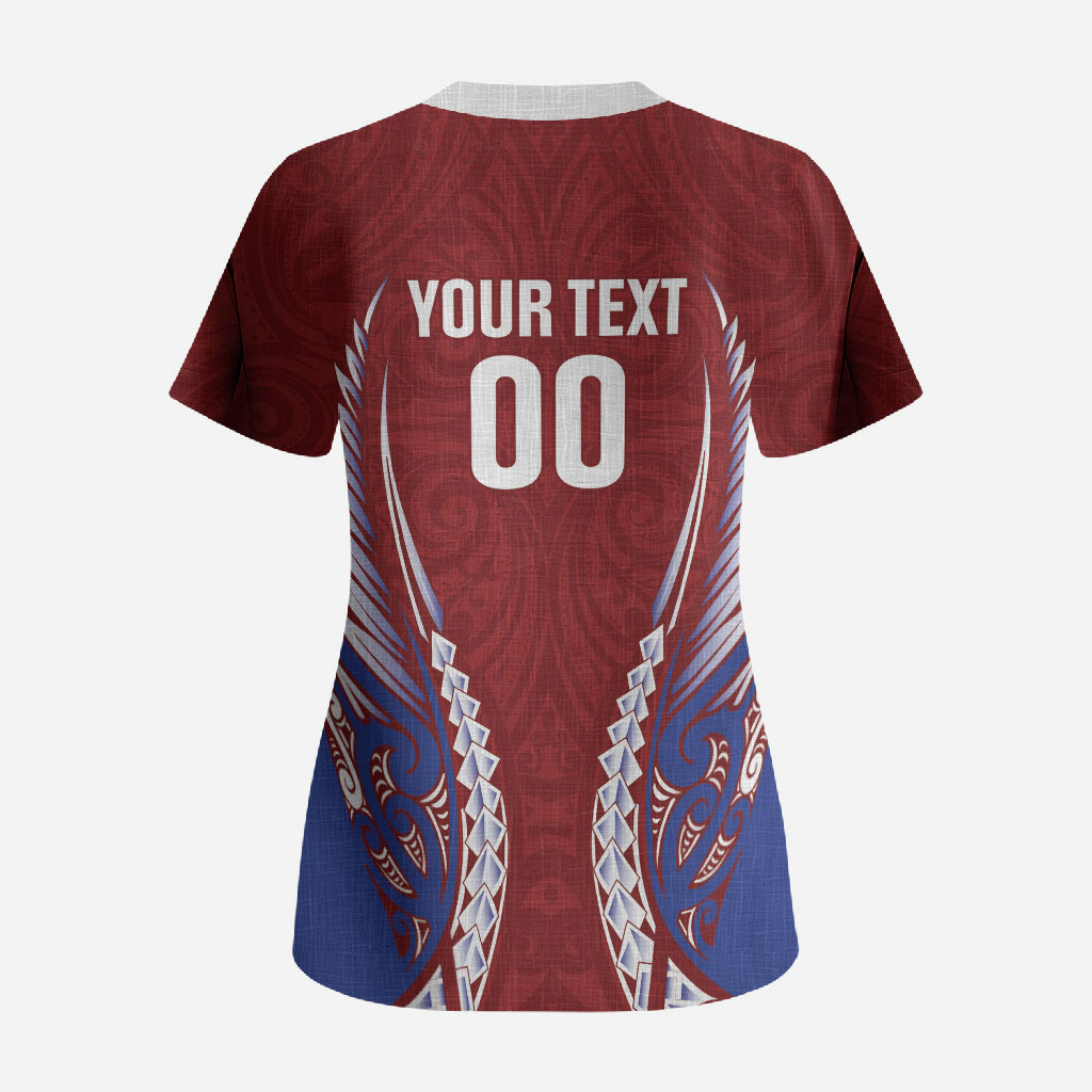 Southland 2026 Rugby Custom Scrub Top NZ Maori Silver Fern