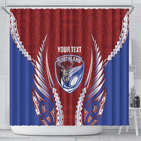 Southland 2026 Rugby Custom Shower Curtain NZ Maori Silver Fern