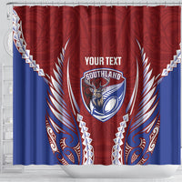 Southland 2026 Rugby Custom Shower Curtain NZ Maori Silver Fern