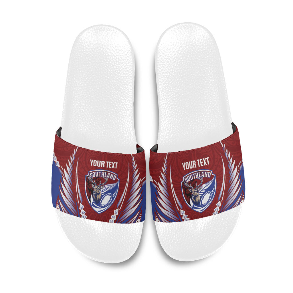 Southland 2026 Rugby Custom Slide Sandals NZ Maori Silver Fern