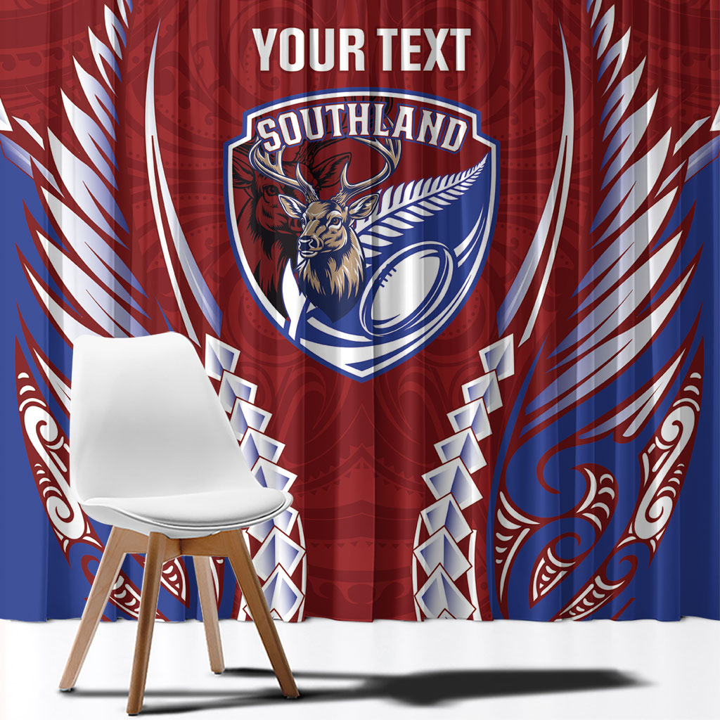 Southland 2026 Rugby Custom Window Curtain NZ Maori Silver Fern