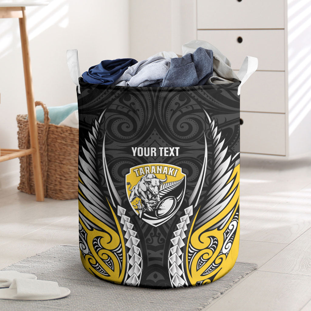 Taranaki 2026 Rugby Custom Laundry Basket NZ Maori Silver Fern