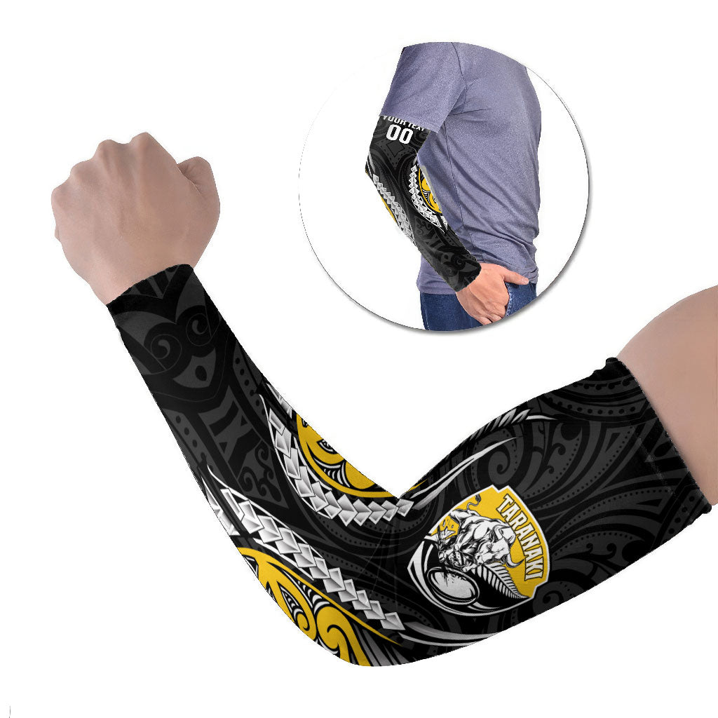 Taranaki 2026 Rugby Custom Arm Sleeves NZ Maori Silver Fern