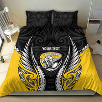 Taranaki 2026 Rugby Custom Bedding Set NZ Maori Silver Fern