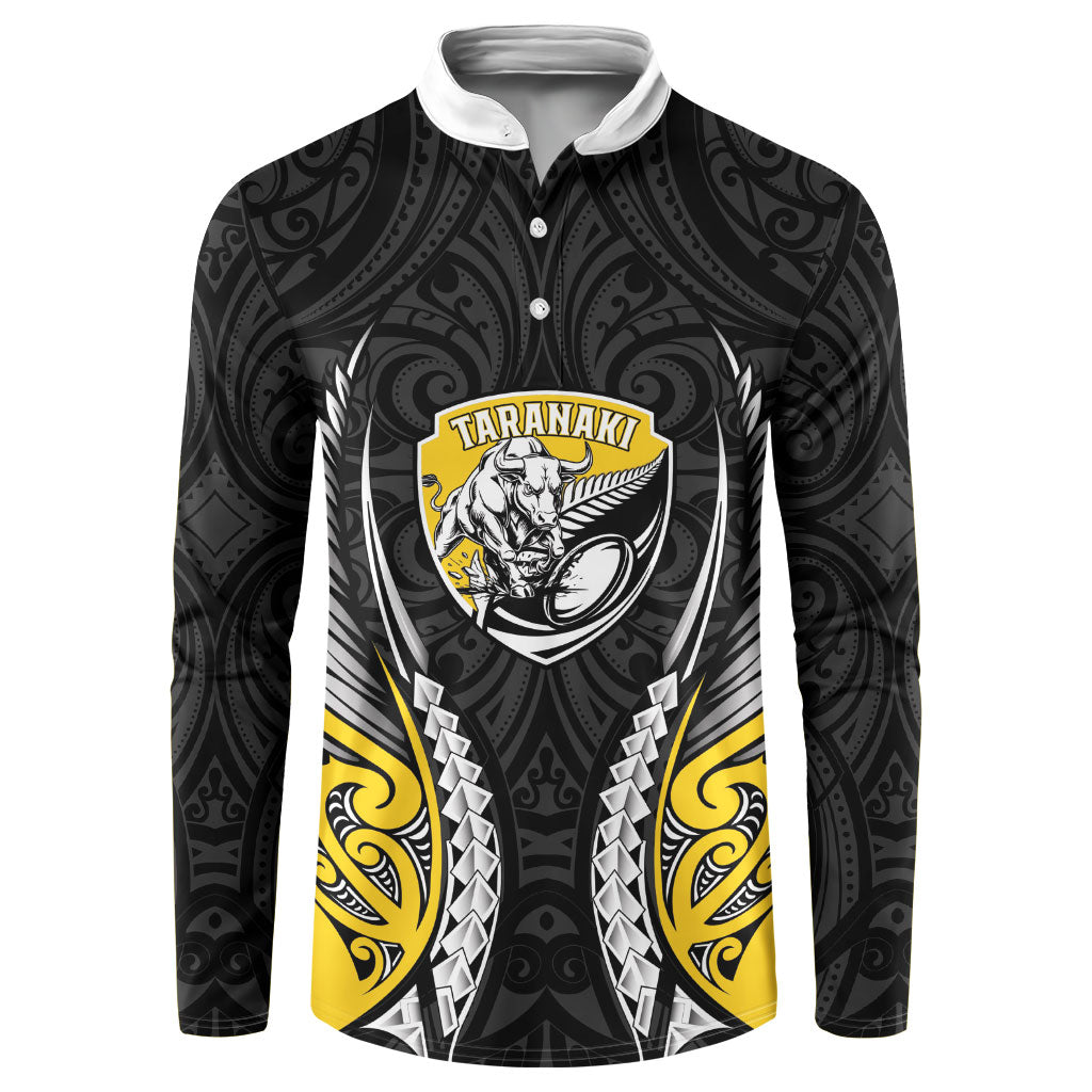 Taranaki 2026 Rugby Custom Button Sweatshirt NZ Maori Silver Fern