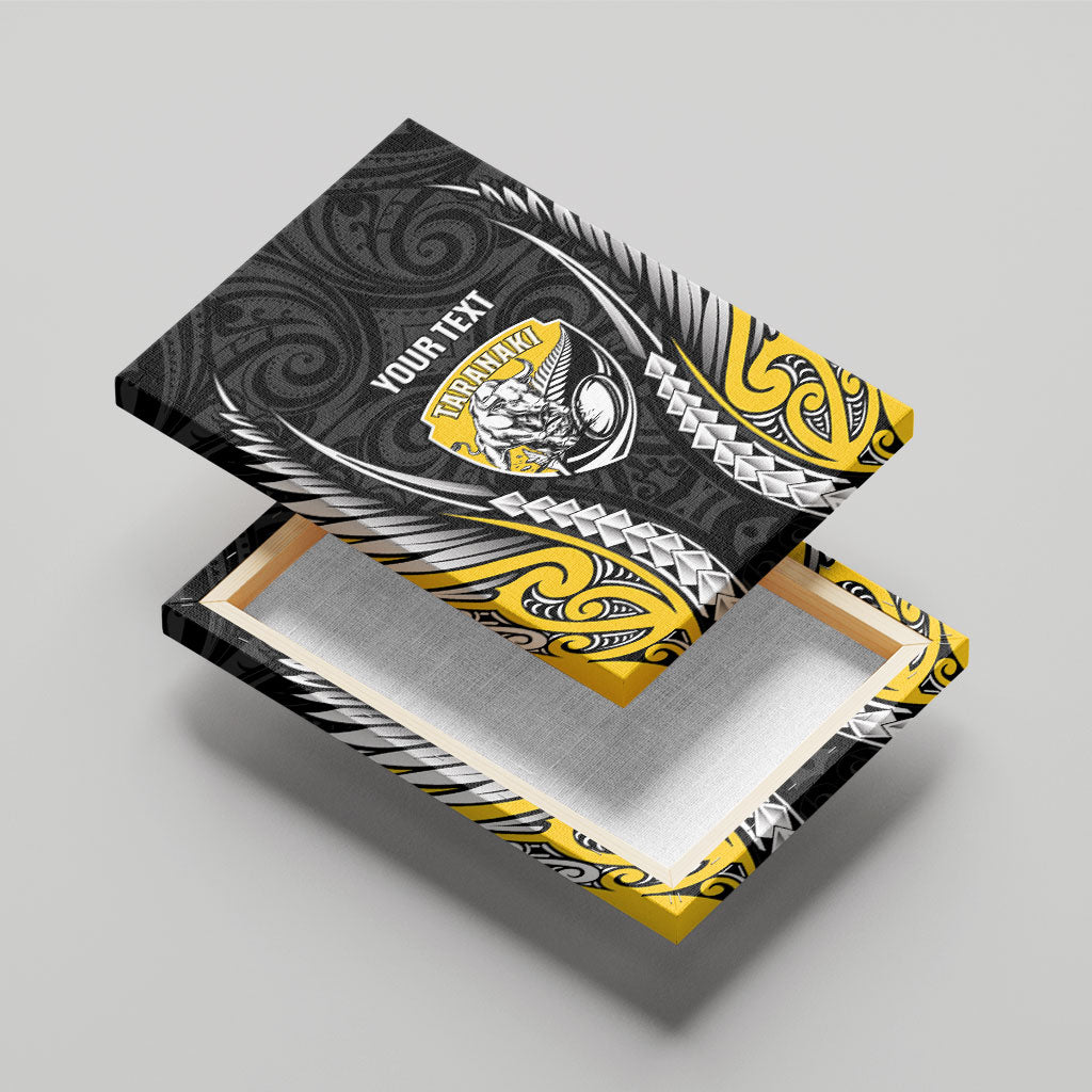 Taranaki 2026 Rugby Custom Canvas Wall Art NZ Maori Silver Fern