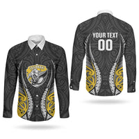 Taranaki 2026 Rugby Custom Couples Matching Summer Maxi Dress and Long Sleeve Button Shirt NZ Maori Silver Fern LT14 - Polynesian Pride