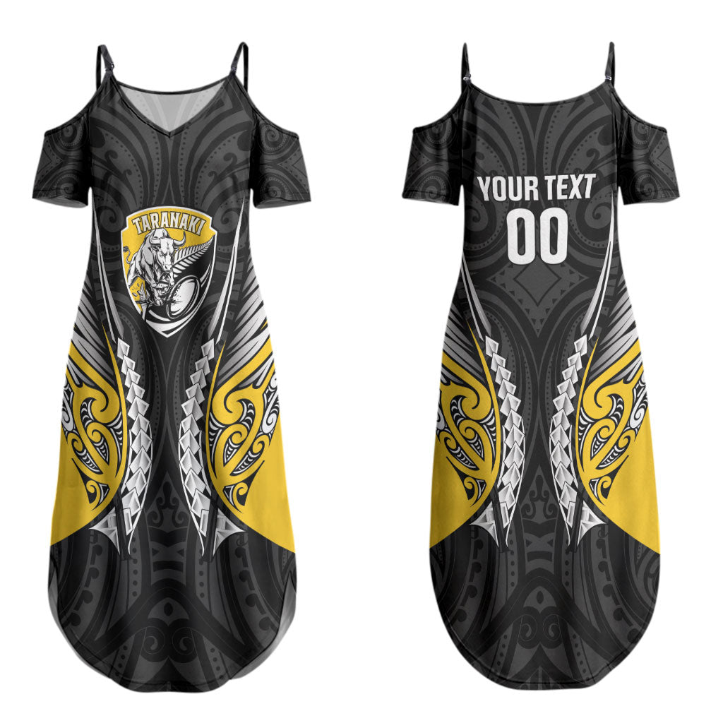 Taranaki 2026 Rugby Custom Couples Matching Summer Maxi Dress and Long Sleeve Button Shirt NZ Maori Silver Fern LT14 - Polynesian Pride