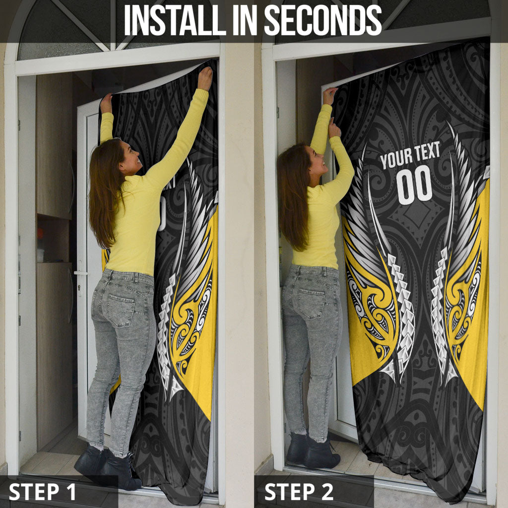 Taranaki 2026 Rugby Custom Door Cover NZ Maori Silver Fern