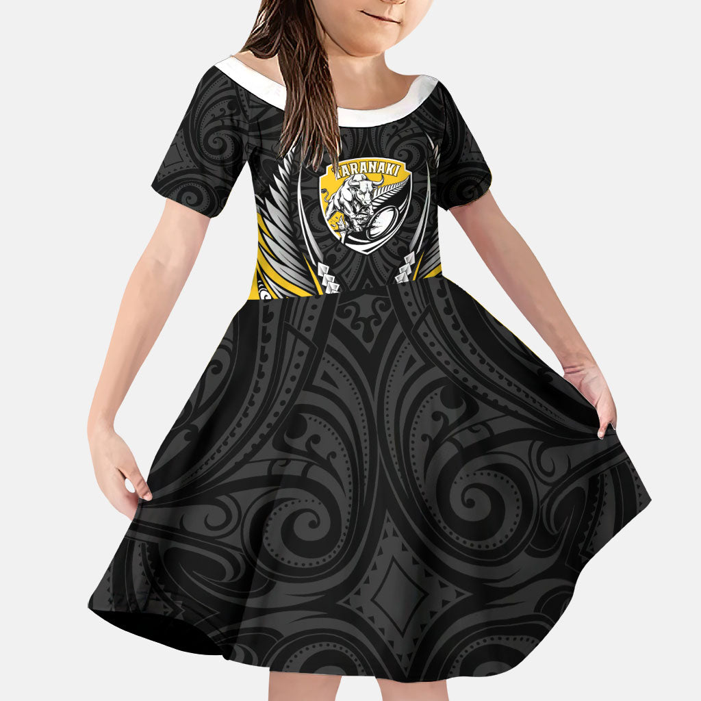 Taranaki 2026 Rugby Custom Family Matching Long Sleeve Bodycon Dress and Hawaiian Shirt NZ Maori Silver Fern