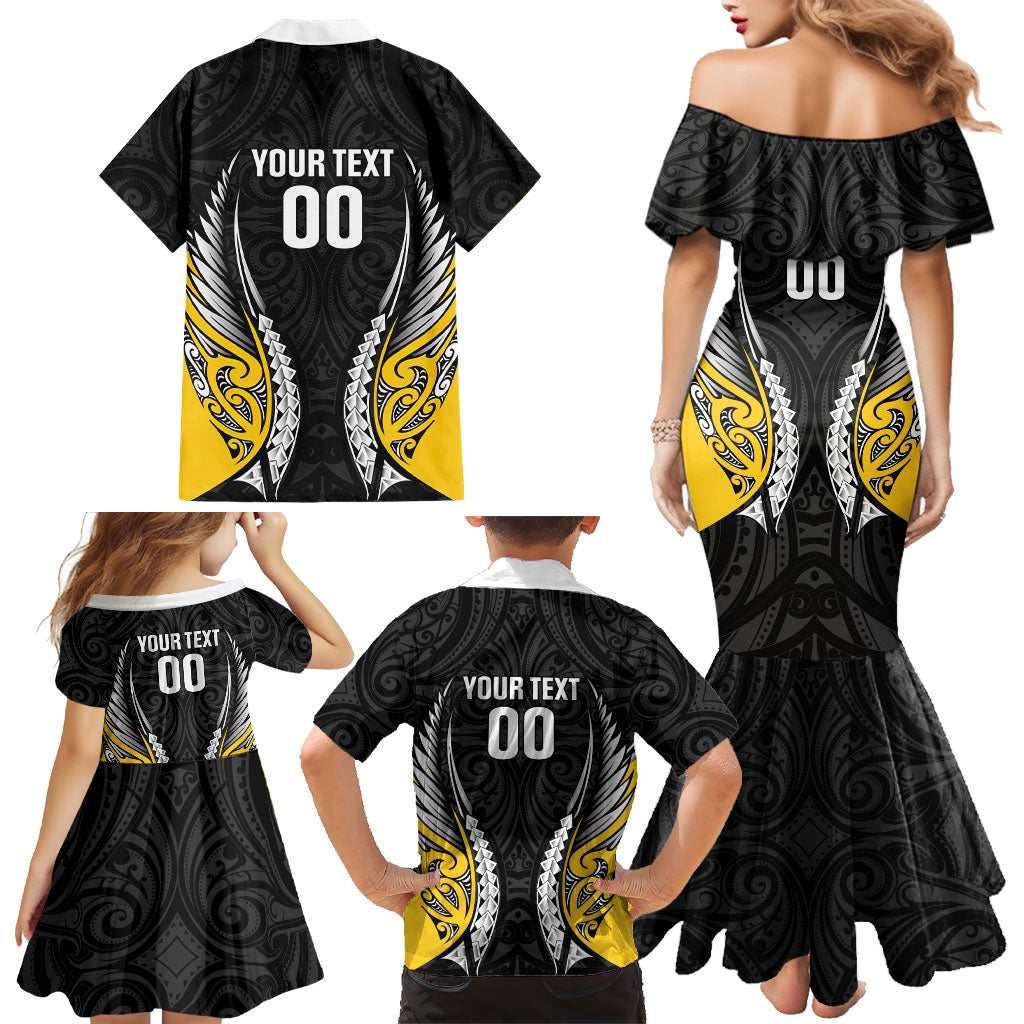 Taranaki 2026 Rugby Custom Family Matching Mermaid Dress and Hawaiian Shirt NZ Maori Silver Fern