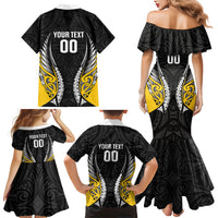 Taranaki 2026 Rugby Custom Family Matching Mermaid Dress and Hawaiian Shirt NZ Maori Silver Fern