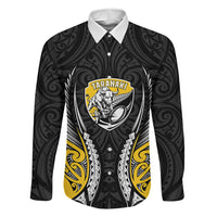 Taranaki 2026 Rugby Custom Family Matching Off Shoulder Maxi Dress and Hawaiian Shirt NZ Maori Silver Fern