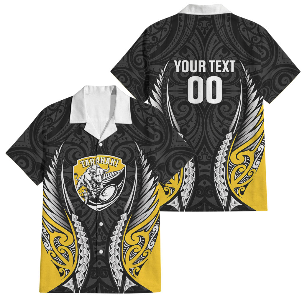Taranaki 2026 Rugby Custom Family Matching Puletasi and Hawaiian Shirt NZ Maori Silver Fern LT14 Dad's Shirt - Short Sleeve Black - Polynesian Pride