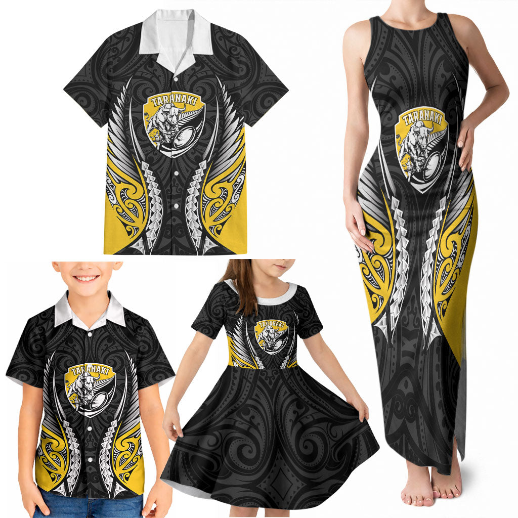 Taranaki 2026 Rugby Custom Family Matching Tank Maxi Dress and Hawaiian Shirt NZ Maori Silver Fern LT14 - Polynesian Pride