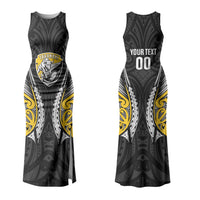 Taranaki 2026 Rugby Custom Family Matching Tank Maxi Dress and Hawaiian Shirt NZ Maori Silver Fern LT14 Mom's Dress Black - Polynesian Pride