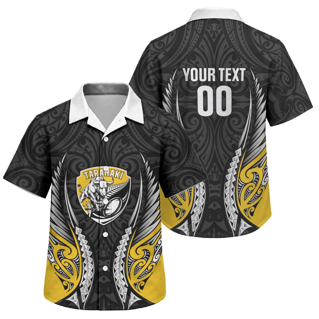 Taranaki 2026 Rugby Custom Family Matching Tank Maxi Dress and Hawaiian Shirt NZ Maori Silver Fern LT14 Son's Shirt Black - Polynesian Pride