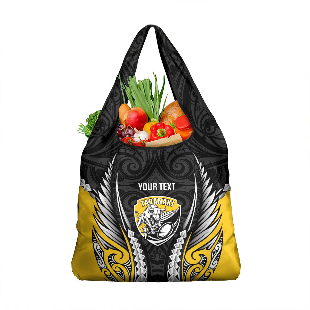 Taranaki 2026 Rugby Custom Grocery Bag NZ Maori Silver Fern LT14 1-pack One Size Black - Polynesian Pride