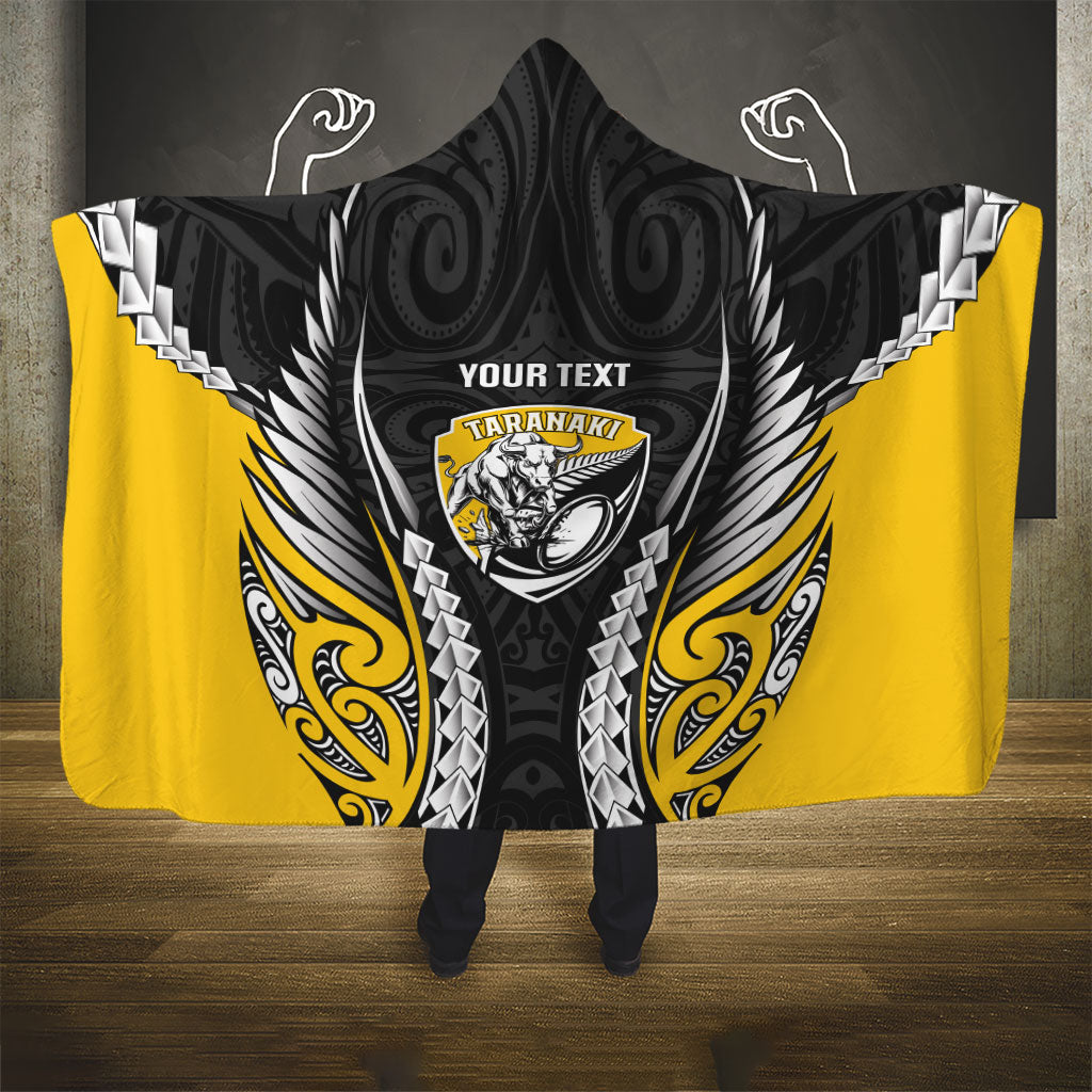 Taranaki 2026 Rugby Custom Hooded Blanket NZ Maori Silver Fern LT14 - Polynesian Pride