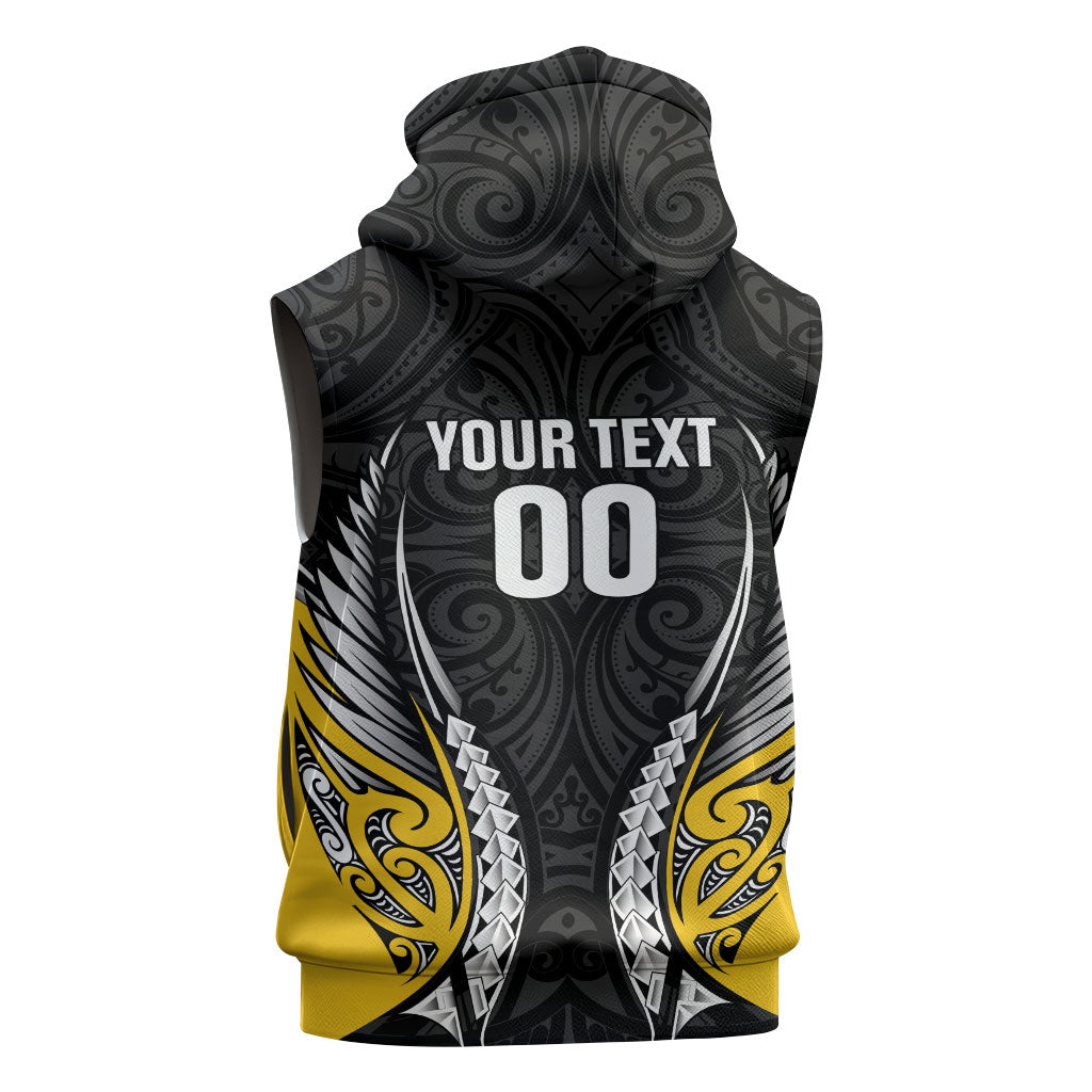 Taranaki 2026 Rugby Custom Sleeveless Hoodie NZ Maori Silver Fern