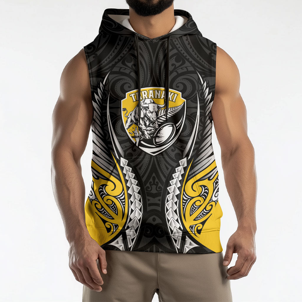 Taranaki 2026 Rugby Custom Sleeveless Hoodie NZ Maori Silver Fern