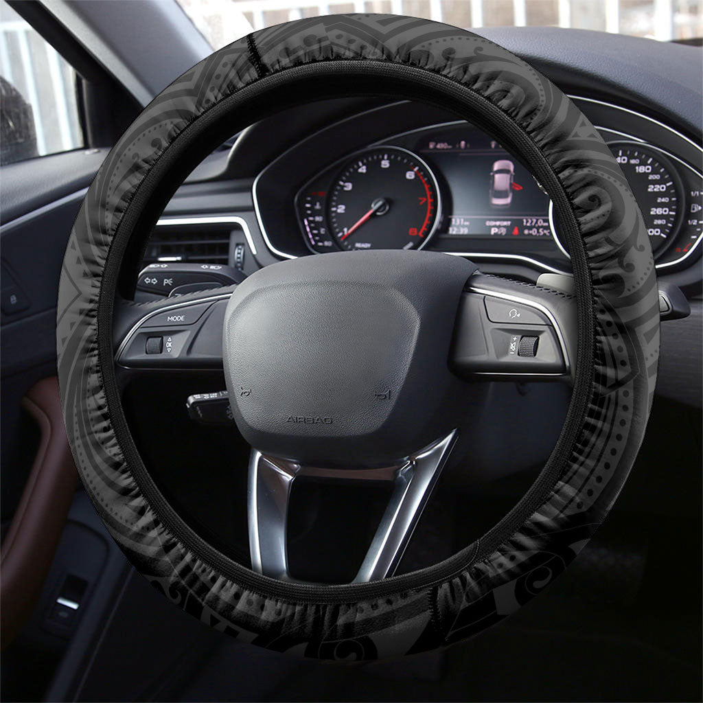 Taranaki 2026 Rugby Steering Wheel Cover NZ Maori Silver Fern