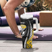 Taranaki 2026 Rugby Custom Tumbler With Handle NZ Maori Silver Fern