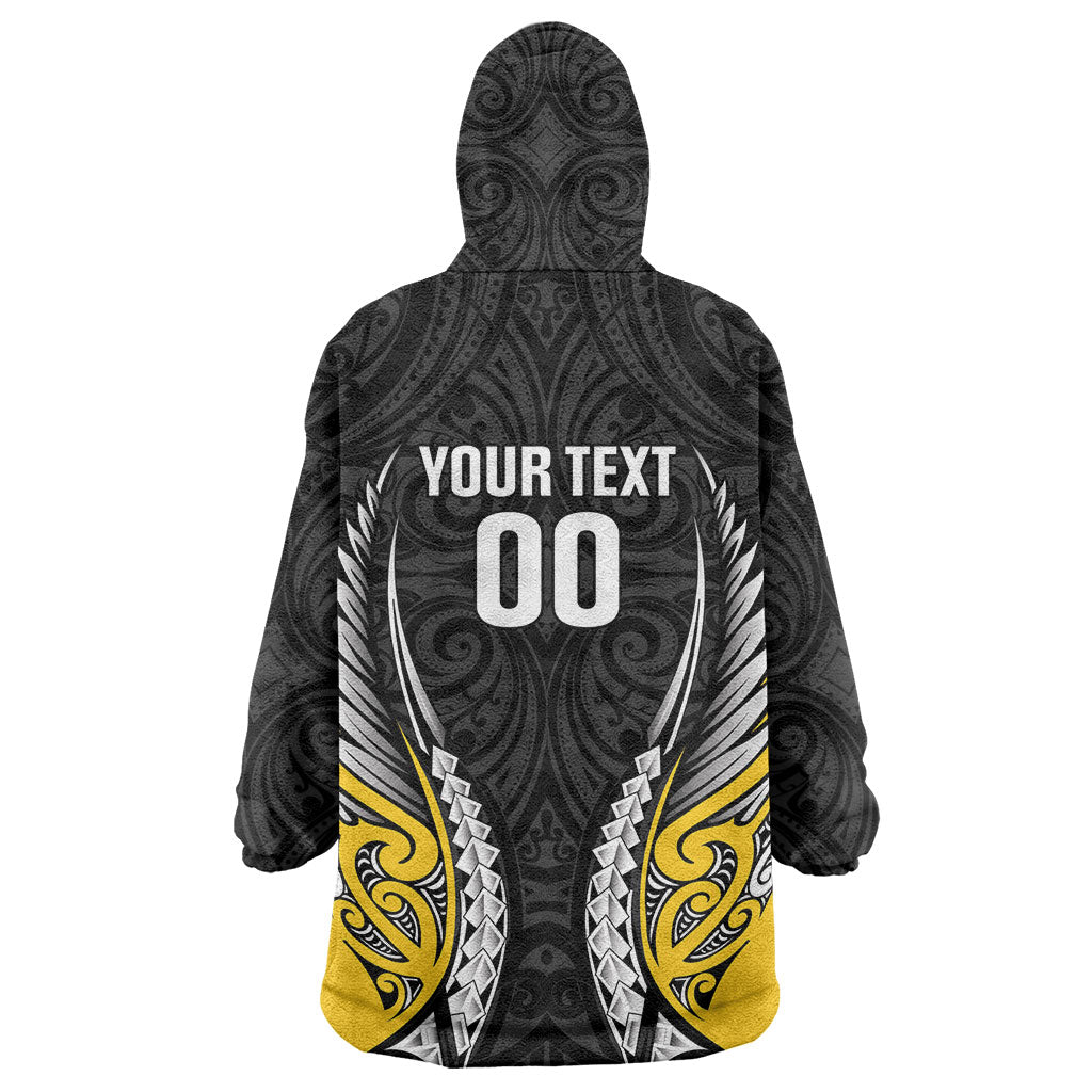 Taranaki 2026 Rugby Custom Wearable Blanket Hoodie NZ Maori Silver Fern