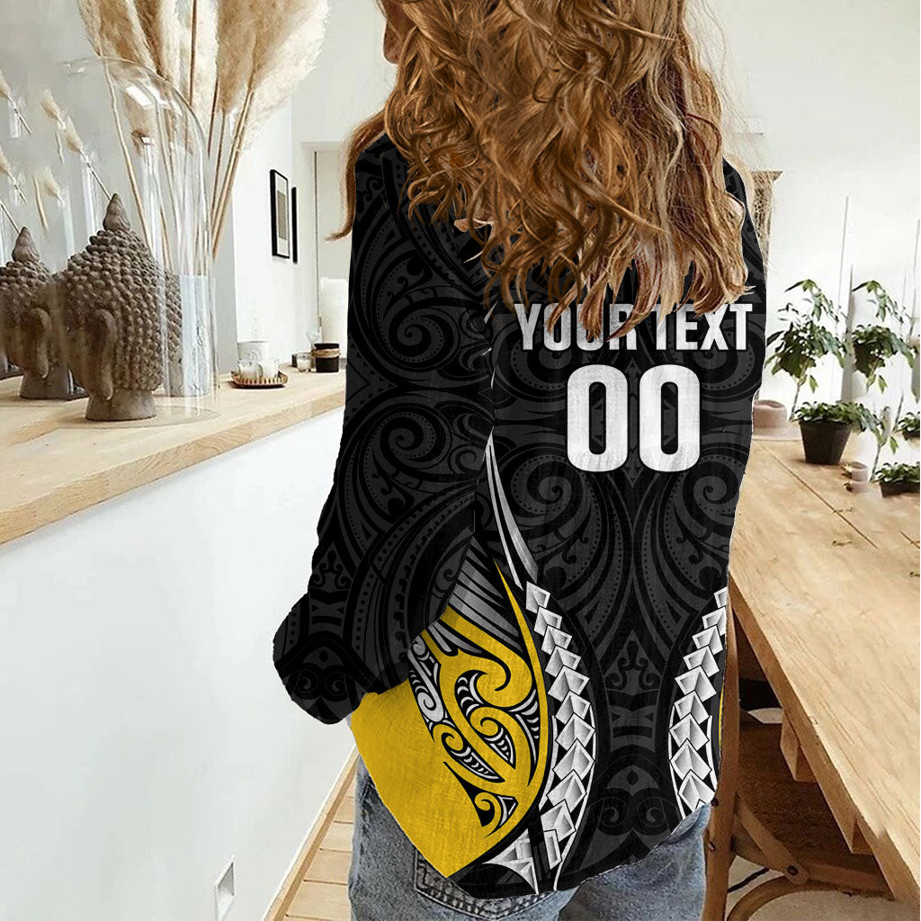 Taranaki 2026 Rugby Custom Women Casual Shirt NZ Maori Silver Fern