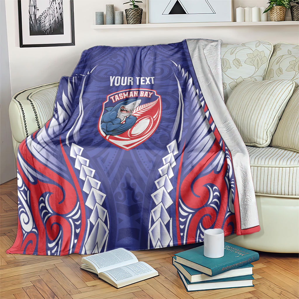 Tasman Bay 2026 Rugby Custom Blanket NZ Maori Silver Fern LT14 Blue - Polynesian Pride