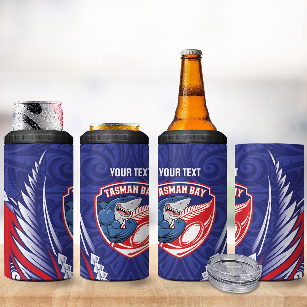 Tasman Bay 2026 Rugby Custom 4 in 1 Can Cooler Tumbler NZ Maori Silver Fern LT14 - Polynesian Pride