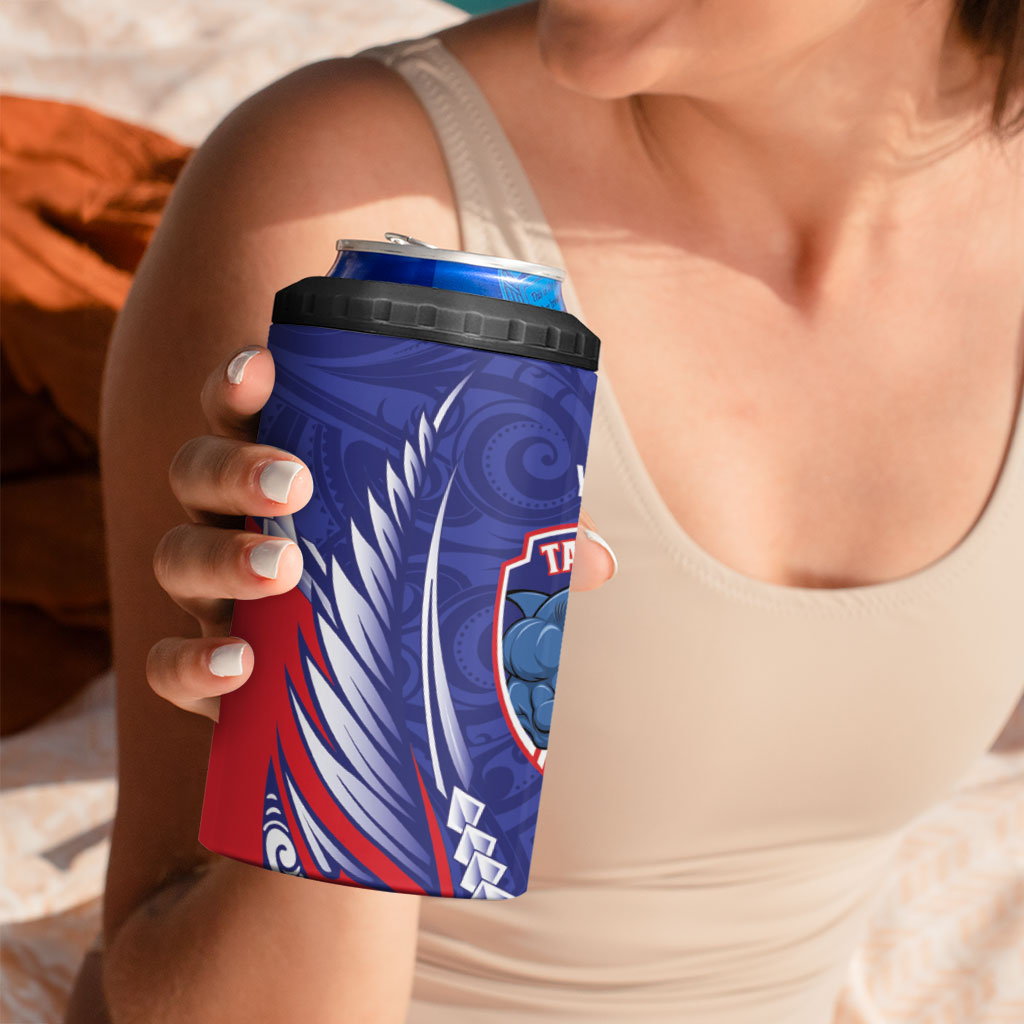Tasman Bay 2026 Rugby Custom 4 in 1 Can Cooler Tumbler NZ Maori Silver Fern LT14 - Polynesian Pride