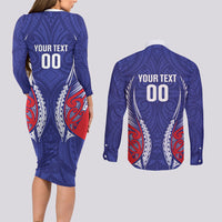Tasman Bay 2026 Rugby Custom Couples Matching Long Sleeve Bodycon Dress and Long Sleeve Button Shirt NZ Maori Silver Fern