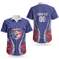Tasman Bay 2026 Rugby Custom Couples Matching Off Shoulder Short Dress and Hawaiian Shirt NZ Maori Silver Fern LT14 - Polynesian Pride