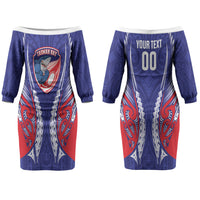 Tasman Bay 2026 Rugby Custom Couples Matching Off The Shoulder Long Sleeve Dress and Long Sleeve Button Shirt NZ Maori Silver Fern LT14 - Polynesian Pride