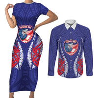 Tasman Bay 2026 Rugby Custom Couples Matching Short Sleeve Bodycon Dress and Long Sleeve Button Shirt NZ Maori Silver Fern