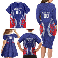 Tasman Bay 2026 Rugby Custom Family Matching Long Sleeve Bodycon Dress and Hawaiian Shirt NZ Maori Silver Fern