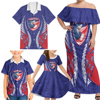 Tasman Bay 2026 Rugby Custom Family Matching Off Shoulder Maxi Dress and Hawaiian Shirt NZ Maori Silver Fern LT14 - Polynesian Pride