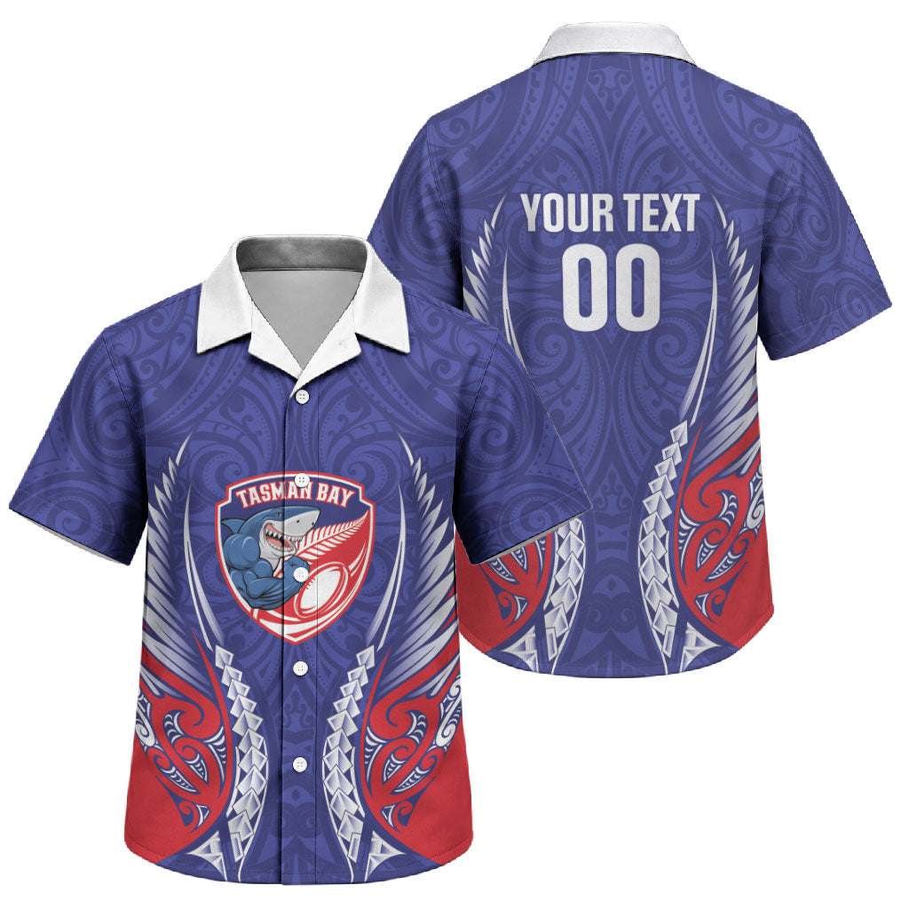 Tasman Bay 2026 Rugby Custom Family Matching Off Shoulder Maxi Dress and Hawaiian Shirt NZ Maori Silver Fern LT14 Son's Shirt Blue - Polynesian Pride