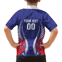 Tasman Bay 2026 Rugby Custom Family Matching Off Shoulder Short Dress and Hawaiian Shirt NZ Maori Silver Fern