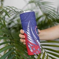 Tasman Bay 2026 Rugby Custom Skinny Tumbler NZ Maori Silver Fern LT14 - Polynesian Pride