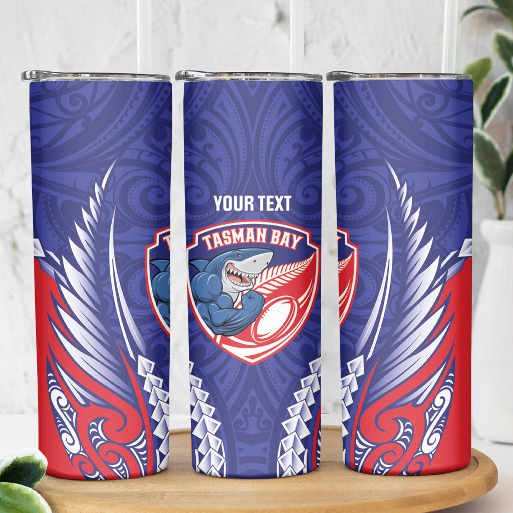 Tasman Bay 2026 Rugby Custom Skinny Tumbler NZ Maori Silver Fern LT14 - Polynesian Pride